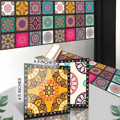 Tile Stickers Pack of 12 pieces for Home Decor for Walls Self Adhesive Tile Sticker 5 in by 5 in (12 Pieces)