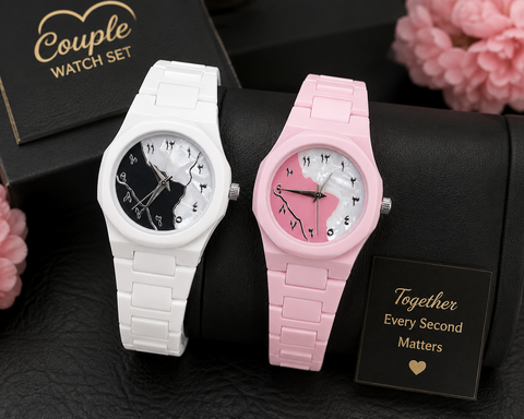 Aura Couple Watch Set - Advanced Smart Features, Premium Durable Quality & Comfortable Daily Style - Pair Watches