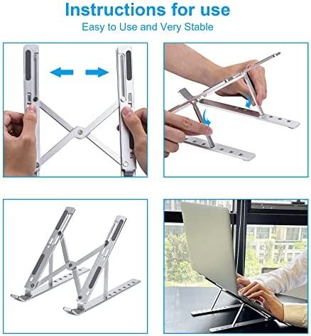 Foldable Adjustable Steel Laptop Stand – Portable Ergonomic Desk Riser