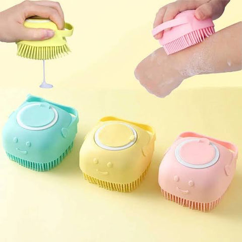 Buy 1 Get 1 Free Magic Silicone Bath and Body Brush Scrubber and Massager with Soap Dispenser