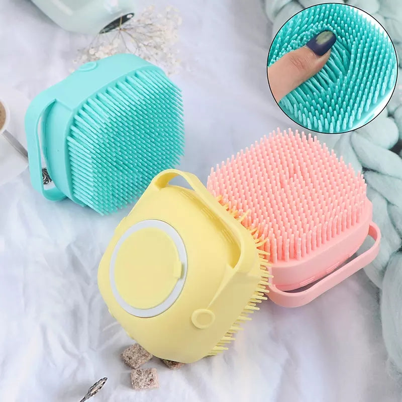 Buy 1 Get 1 Free Magic Silicone Bath and Body Brush Scrubber and Massager with Soap Dispenser