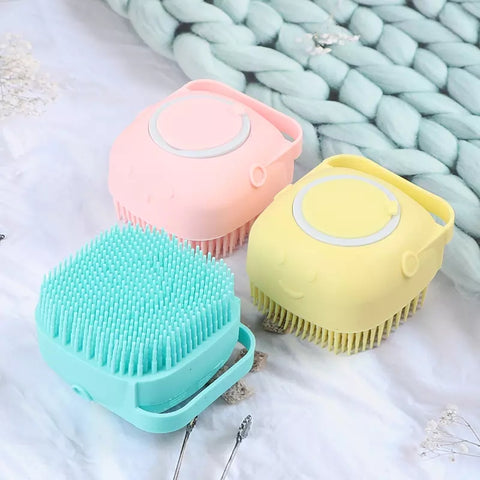 Buy 1 Get 1 Free Magic Silicone Bath and Body Brush Scrubber and Massager with Soap Dispenser
