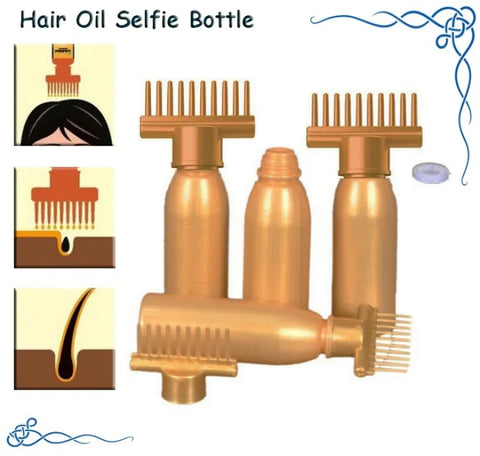 Pack of 2 Hair Oil Applicator Bottle, Root oiling Comb bottle for Hair Coloring, Shampoo, Oiling, Dye, and Scalp Treatment for home & commercial (Empty Bottle)