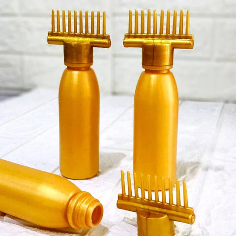 Pack of 2 Hair Oil Applicator Bottle, Root oiling Comb bottle for Hair Coloring, Shampoo, Oiling, Dye, and Scalp Treatment for home & commercial (Empty Bottle)