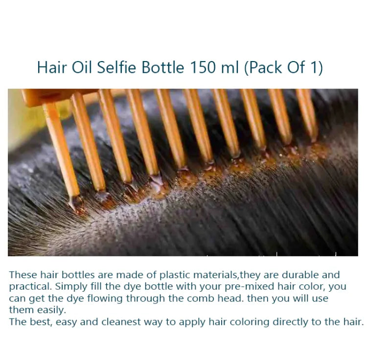 Pack of 2 Hair Oil Applicator Bottle, Root oiling Comb bottle for Hair Coloring, Shampoo, Oiling, Dye, and Scalp Treatment for home & commercial (Empty Bottle)