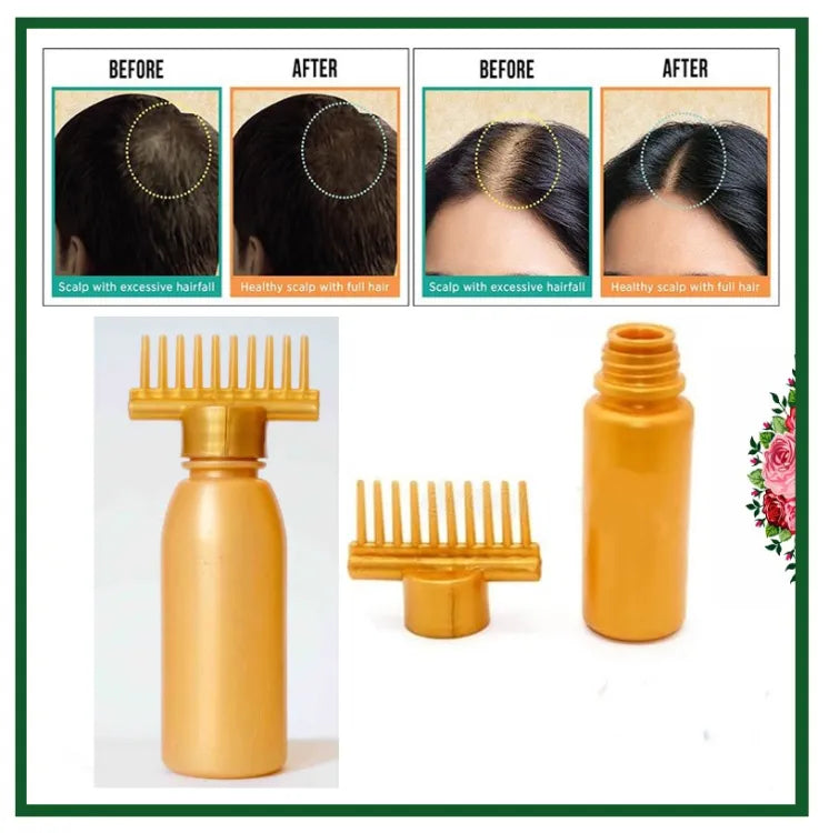 Pack of 2 Hair Oil Applicator Bottle, Root oiling Comb bottle for Hair Coloring, Shampoo, Oiling, Dye, and Scalp Treatment for home & commercial (Empty Bottle)