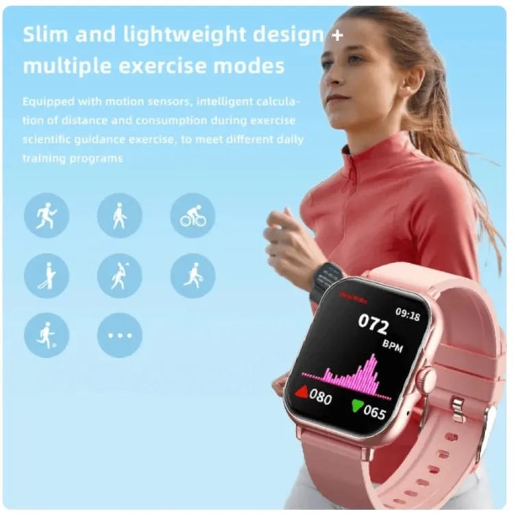 A58 Plus 6 in 1 - Smartwatch For Women | Best Quality Smart Watch For Girls | Perfect For Gift - Rose Gold