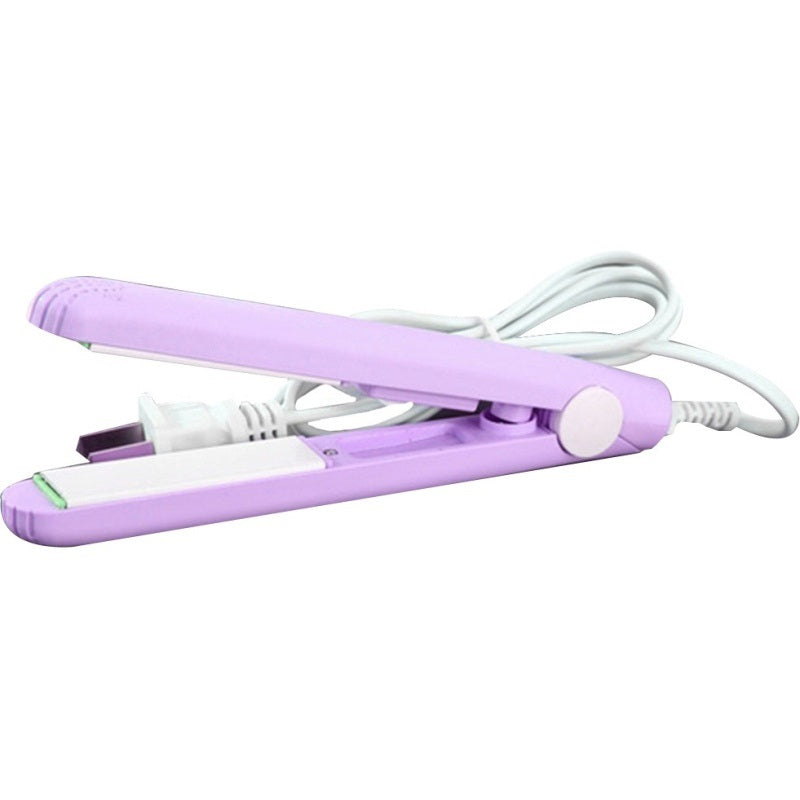 Mini Hair Straightener & Curler – Thermostatic Aluminum Plate, For Dry & Wet Hair, Compact Travel Size
