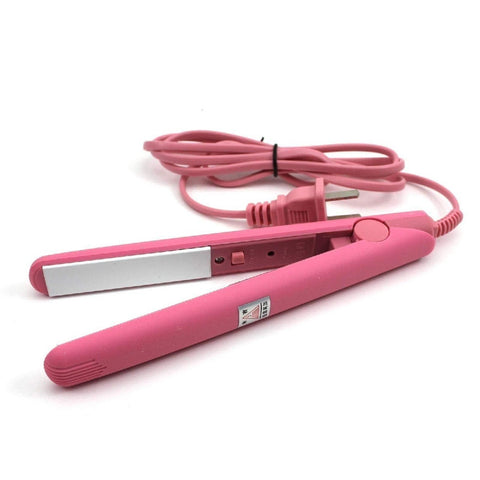 Mini Hair Straightener & Curler – Thermostatic Aluminum Plate, For Dry & Wet Hair, Compact Travel Size