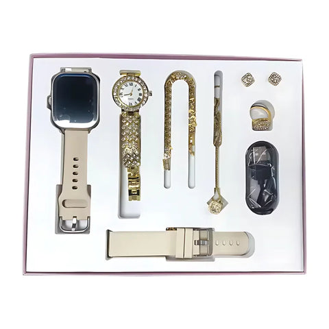 A58 Plus 6 in 1 - Smartwatch For Women | Best Quality Smart Watch For Girls | Perfect For Gift - Rose Gold