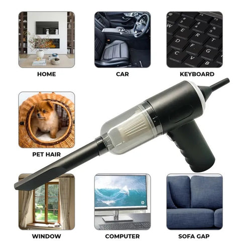 3-in-1 Portable Wireless Vacuum Cleaner - Handheld, Powerful Suction for Car, Home, Office & Everyday Quick Cleaning