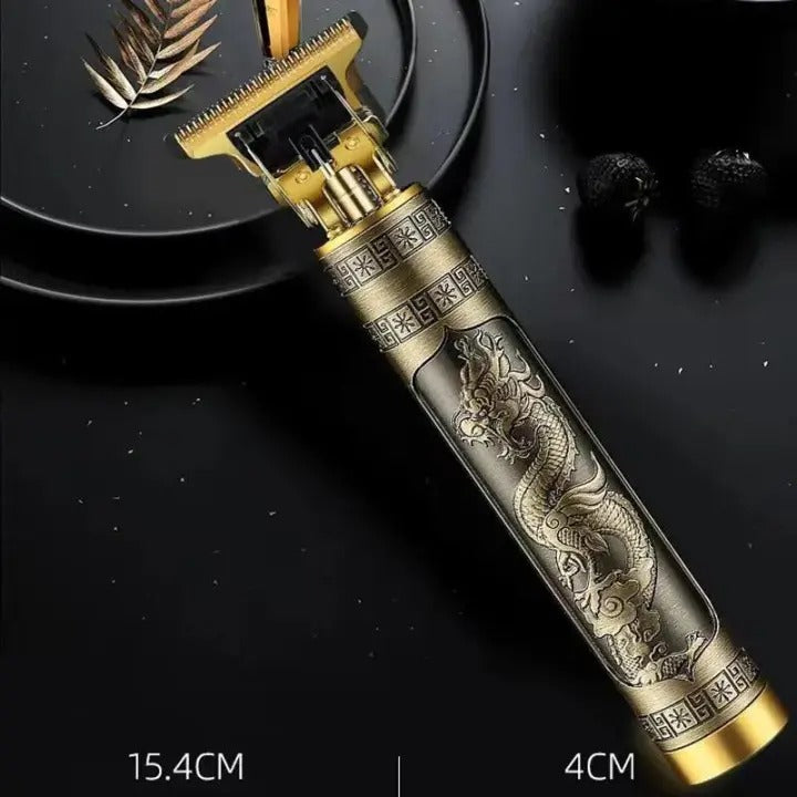Vintage T9 Metal Body Hair Trimmer for Men – USB Rechargeable | Precision Beard, Hair & Detailing Grooming Tool