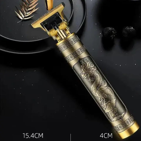 Vintage T9 Metal Body Hair Trimmer for Men – USB Rechargeable | Precision Beard, Hair & Detailing Grooming Tool