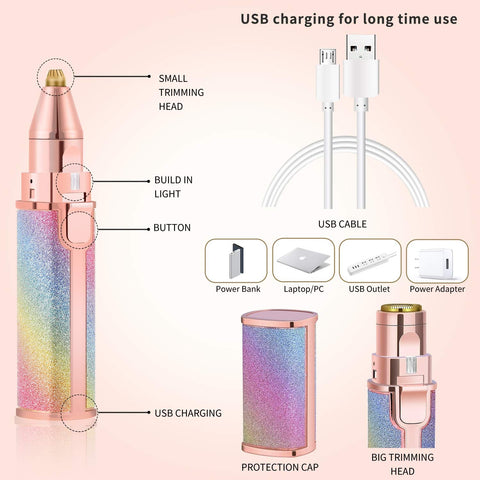 Flawless Brows™ 2-in-1 Rechargeable Eyebrow & Facial Hair Remover