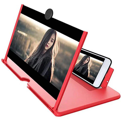 F3 10" 3D Mobile Screen Magnifier & Stand - Foldable Smartphone Display Amplifier for Movies & Eye Protection