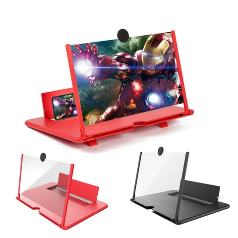 F3 10" 3D Mobile Screen Magnifier & Stand - Foldable Smartphone Display Amplifier for Movies & Eye Protection