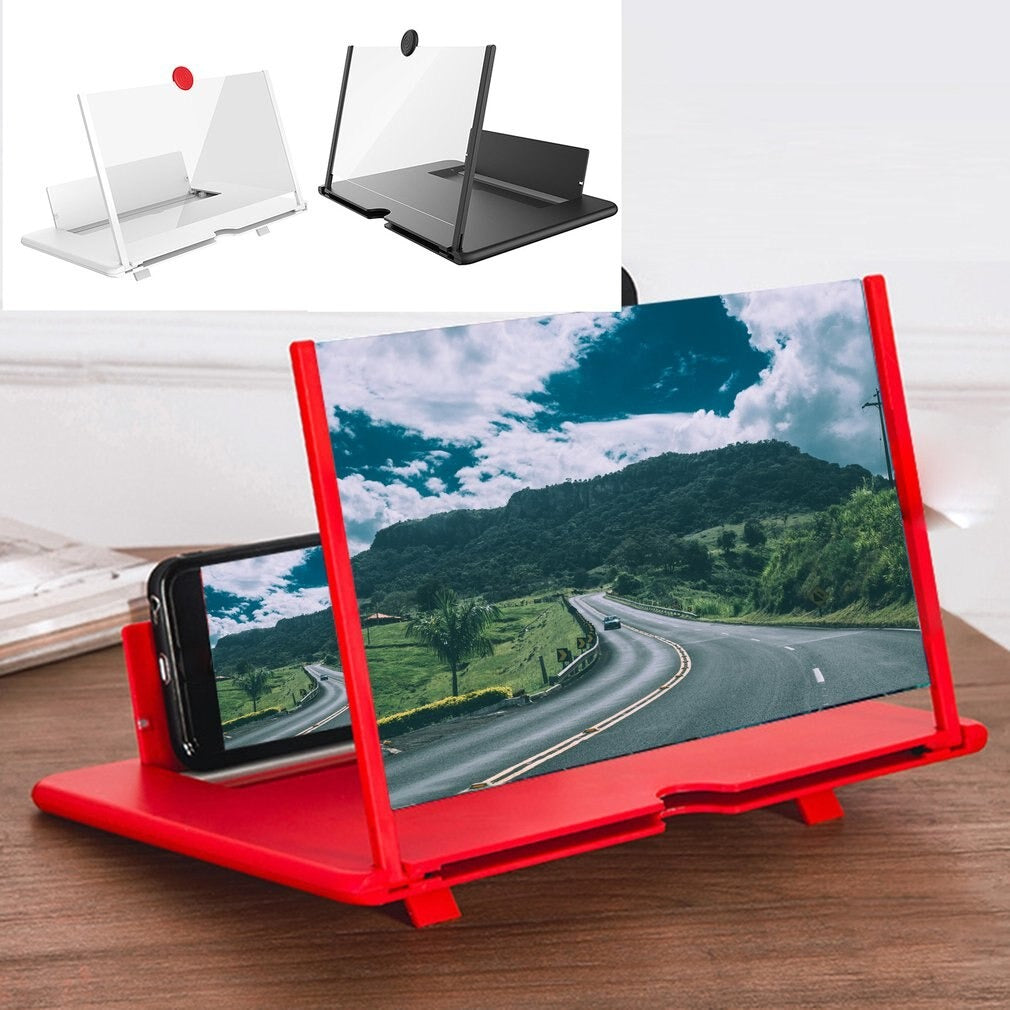 F3 10" 3D Mobile Screen Magnifier & Stand - Foldable Smartphone Display Amplifier for Movies & Eye Protection