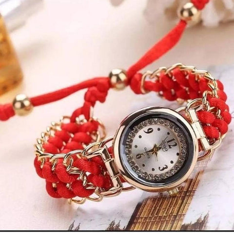 Buy 1 Get 2 Free offer - Pack Of 3 Luxury Stylish Girls Analog  Bracelet Rope Watch -
