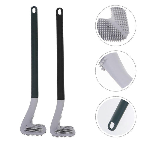 360° Golf Head Silicone Toilet Brush – Flexible Long-Handle Deep Cleaner