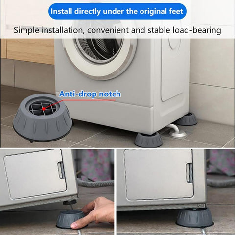 Washing Machine Anti-Vibration Pads (Set of 4) – Non-Slip Shock Absorbing Feet Covers
