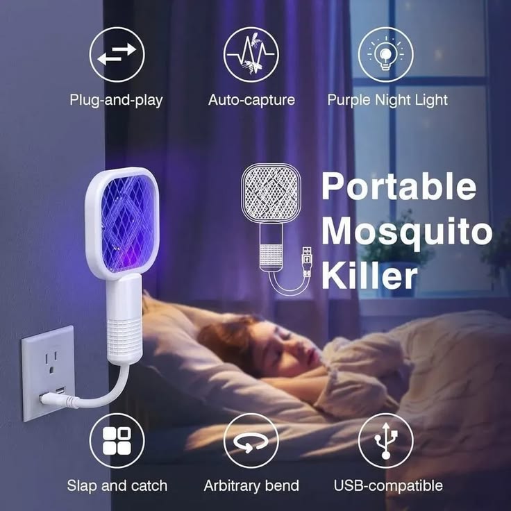 USB Electric Mosquito Racket Fly Killer