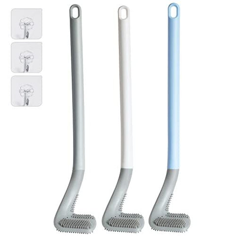 360° Golf Head Silicone Toilet Brush – Flexible Long-Handle Deep Cleaner