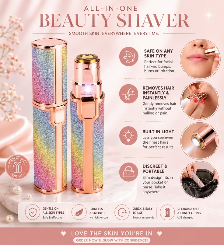 Flawless Brows™ 2-in-1 Rechargeable Eyebrow & Facial Hair Remover