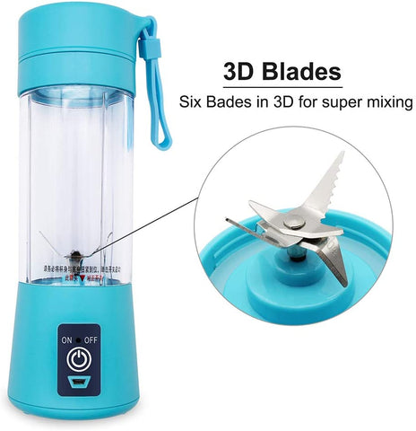 Portable 6-Blade USB Rechargeable Juicer Blender mixer