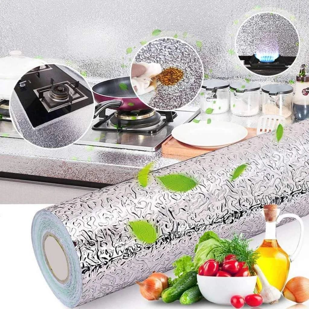 Waterproof Self-Adhesive PVC Wallpaper for Furniture Walls | Silver Foil | Marble Sheet Sticker 40x200cm |