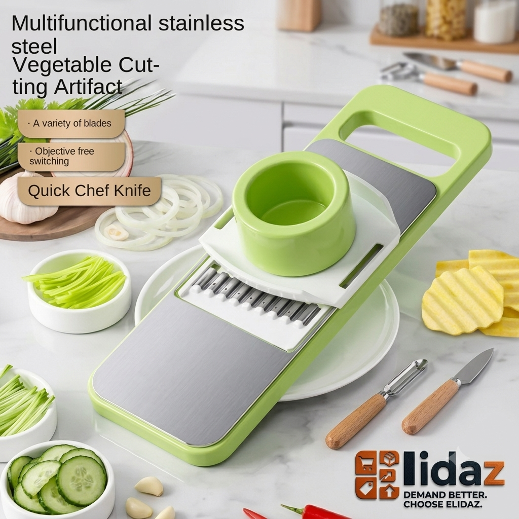 5in1 Vegetable Cutter | Multifunctional Stainless Steel Vegetable Cutter & Slicer