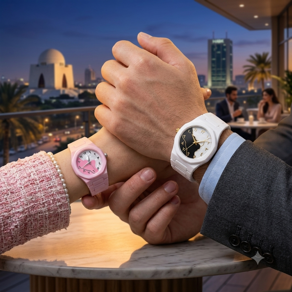 Aura Couple Watch Set - Advanced Smart Features, Premium Durable Quality & Comfortable Daily Style - Pair Watches