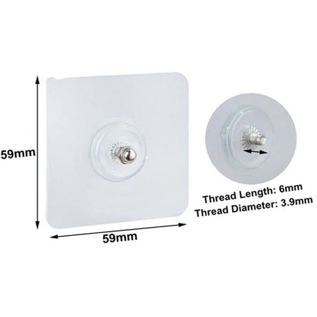 Strong Punch Free Self Adhesive Wall Screw Rod Hooks and Nail Mounting Hang Kit