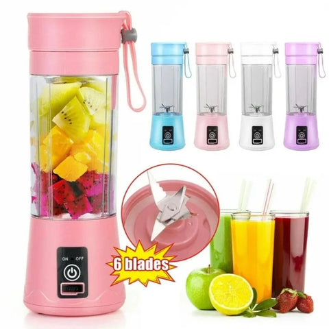 Portable 6-Blade USB Rechargeable Juicer Blender mixer