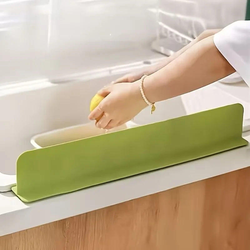Silicone Sink Splash Guard Set |  Non-Slip Water Barrier with Strong Suction Cups for Kitchen & Bathroom Use