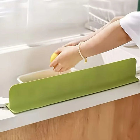 Silicone Sink Splash Guard Set |  Non-Slip Water Barrier with Strong Suction Cups for Kitchen & Bathroom Use