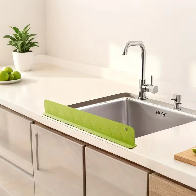 Silicone Sink Splash Guard Set |  Non-Slip Water Barrier with Strong Suction Cups for Kitchen & Bathroom Use