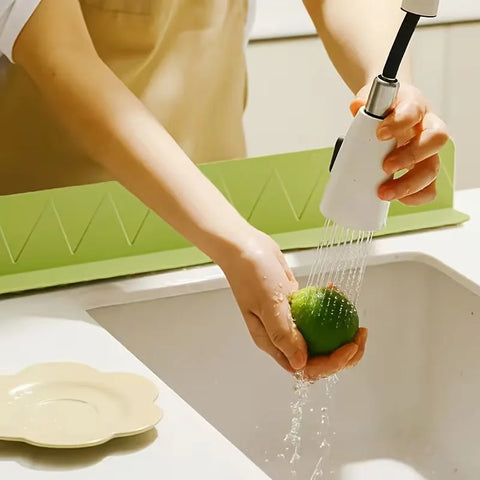 Silicone Sink Splash Guard Set |  Non-Slip Water Barrier with Strong Suction Cups for Kitchen & Bathroom Use