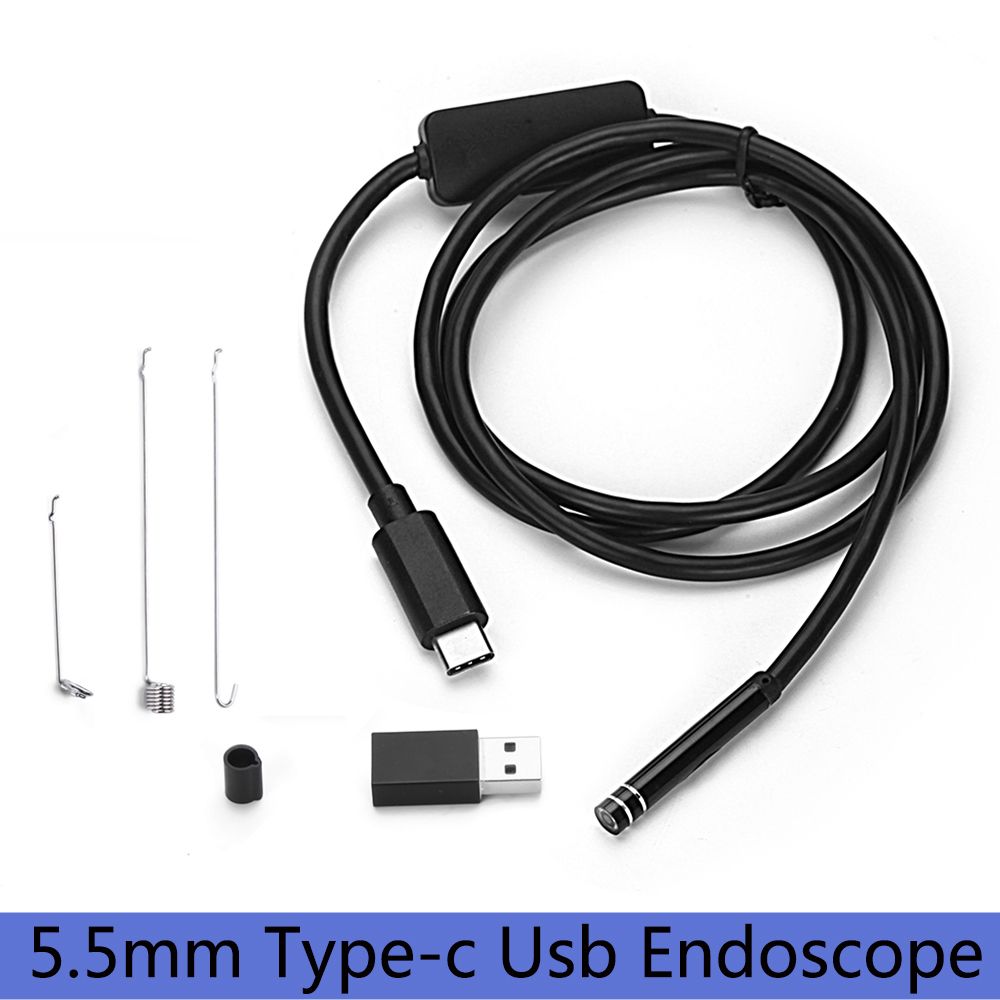 USB Endoscope Inspection Camera – Flexible Borescope Camera with LED Lights for Android & PC