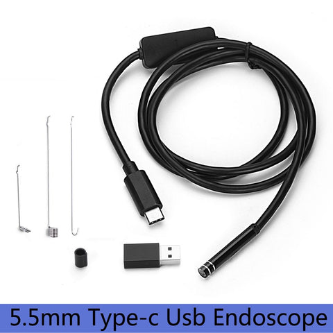 USB Endoscope Inspection Camera – Flexible Borescope Camera with LED Lights for Android & PC