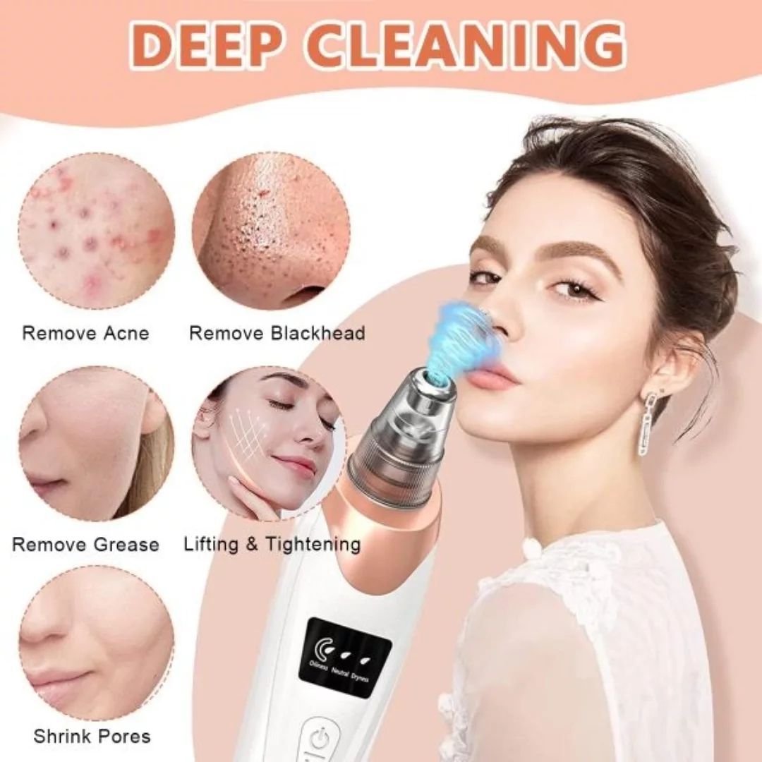 5-in-1 Blackhead remover, blackhead remover machine, derma suction, pimple acne remover.