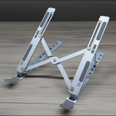 Foldable Adjustable Steel Laptop Stand – Portable Ergonomic Desk Riser