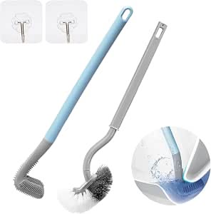 360° Golf Head Silicone Toilet Brush – Flexible Long-Handle Deep Cleaner