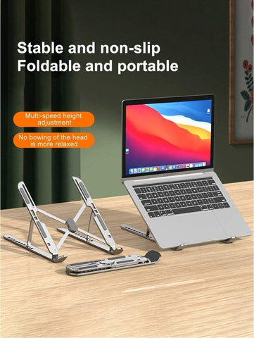Foldable Adjustable Steel Laptop Stand – Portable Ergonomic Desk Riser