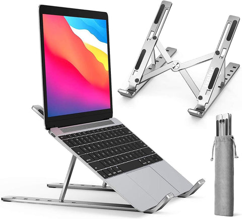 Foldable Adjustable Steel Laptop Stand – Portable Ergonomic Desk Riser