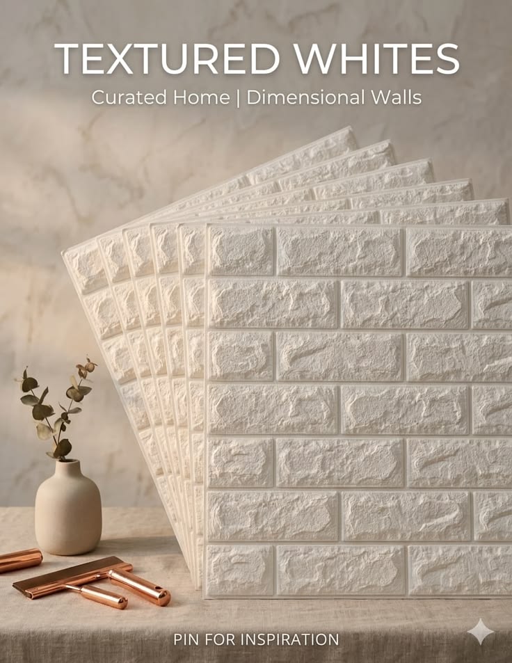3d Wall Sticker White Brick Sheet | Bedroom Home Decor Waterproof Self Adhesive Living Room Wallpaper(70×77 cm)
