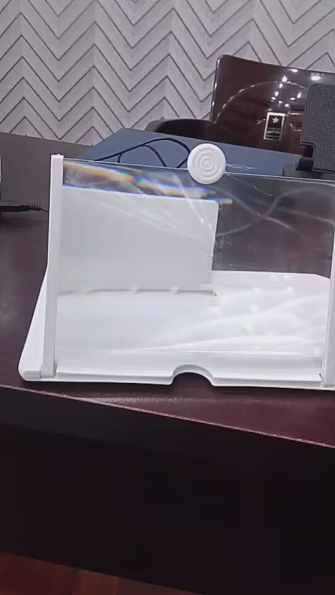 F3 10" 3D Mobile Screen Magnifier & Stand - Foldable Smartphone Display Amplifier for Movies & Eye Protection