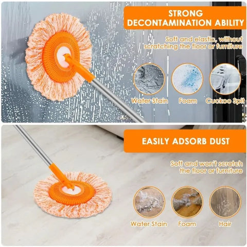 Sunflower Shape Cleaning Mop | 360° Rotating Extendable Microfiber | For Walls, Floors, Bathroom, Windows & Car Cleaning